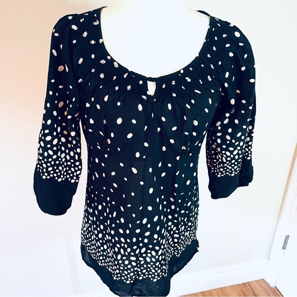 LOFT by Ann Taylor Women's Polka Dot Keyhole Blouse - Size 6 - Picture 4 of 11